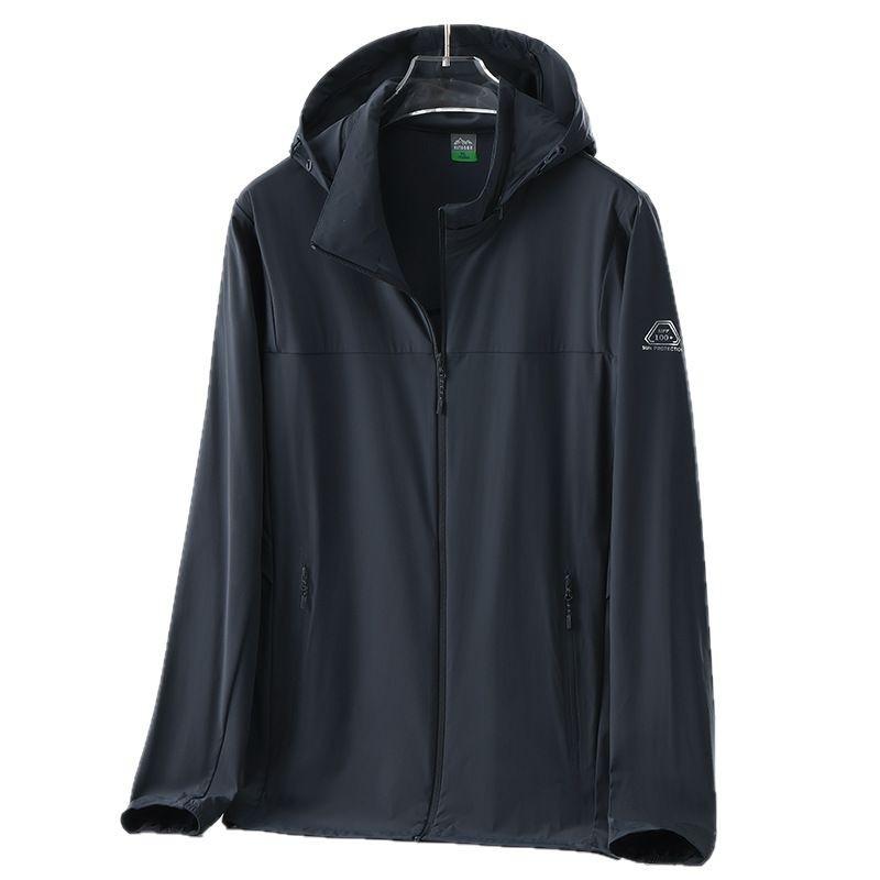 UPF10 + Summer New Ice Silk Sunscreen Clothing Men's Removable Hooded Ice Cooling Skin Clothing Women's Summer Jacket