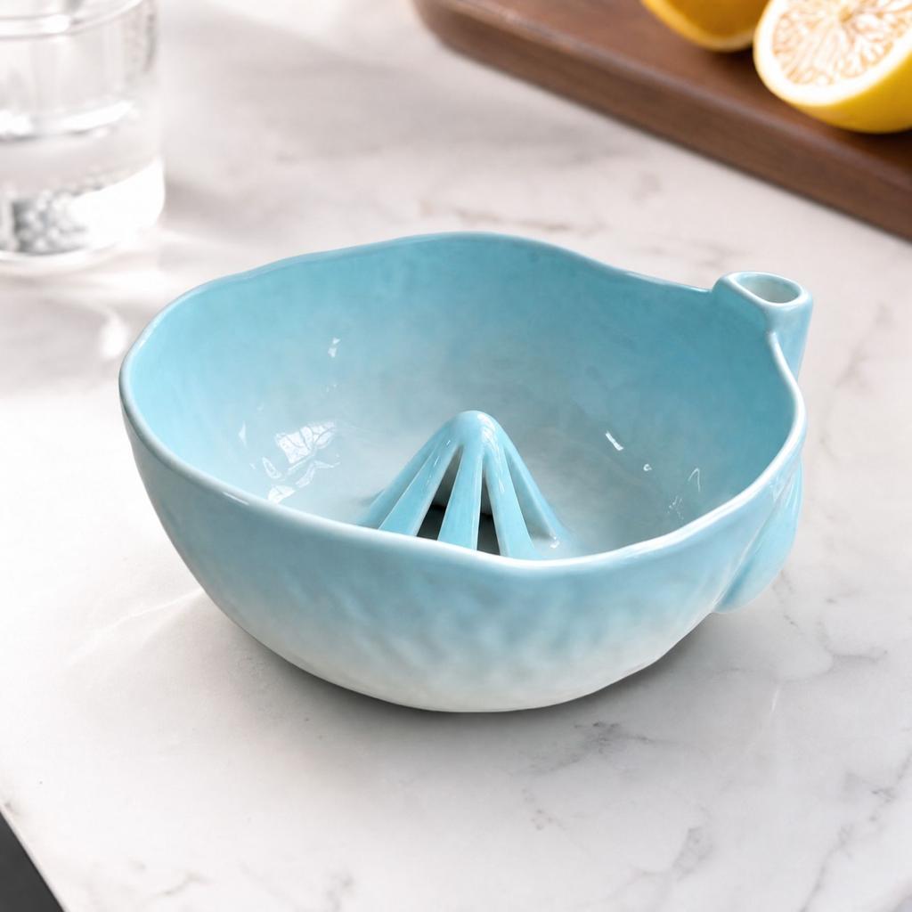 Ceramic Bowl with Cleaning for Cats and Dogs - Blue