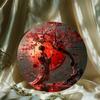8x8 Inch Round Metal Wall Art Japanese Woman Kimono Cherry Blossom Vintage Home Decor UV Resistant Scratch Proof Hanging Sign