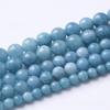 Smog Jades Blue Chalcedony Natural Stone 15" Smooth Loose Spacer Beads 4/6/8/10/12mm for Jewelry Making DIY Bracelets Charms Accessories