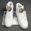 Fashion Deluxe Men's Small White Boots British Fashion Sports Casual Shoe Board Low Top Breathable Leather Boots Zapatos Hombre A2