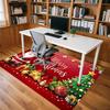 Christmas Santa Claus Crystal Velvet Office Chair Mat Area Rug - Non-Slip, Floor Mat, Office Desk Chair Rugs,Christmas Gift-1106081
