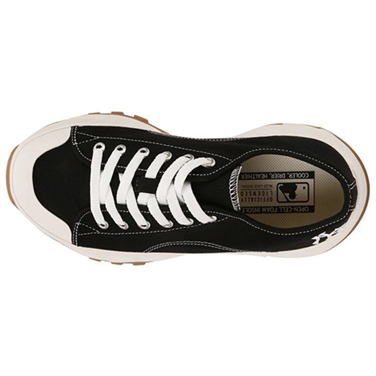 MLB Chunky High Low New York Yankees Lace-Up Non-Slip Wear-Resistant Low-Top Canvas Shoes Unisex sneakers Black 32SHU2111-50L