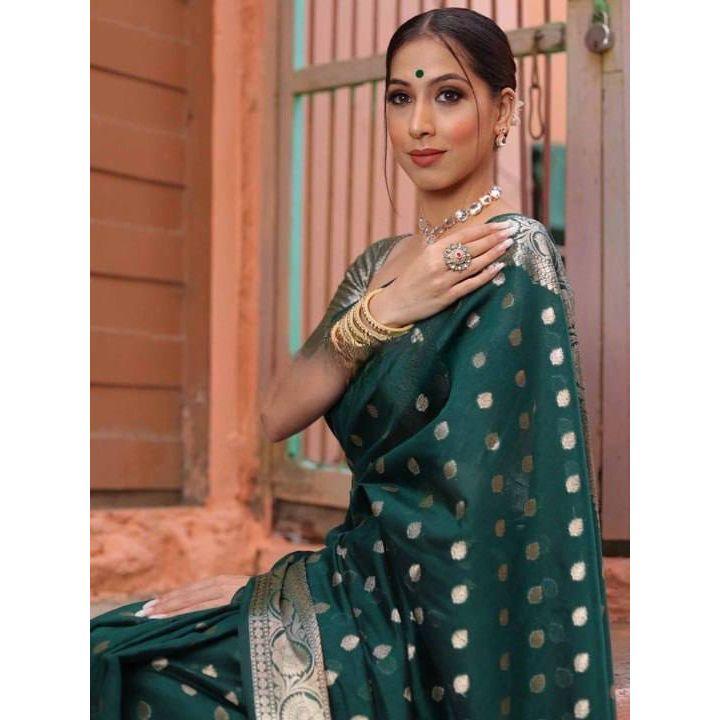 Elegant Ethnic Wear - Soft Lychee Silk Designer Saree