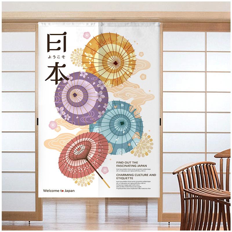 Japanese Sushi Door Curtain Partition Kitchen Doorway Decorative Drapes Cafe Restaurant Entrance Noren Half-Curtain