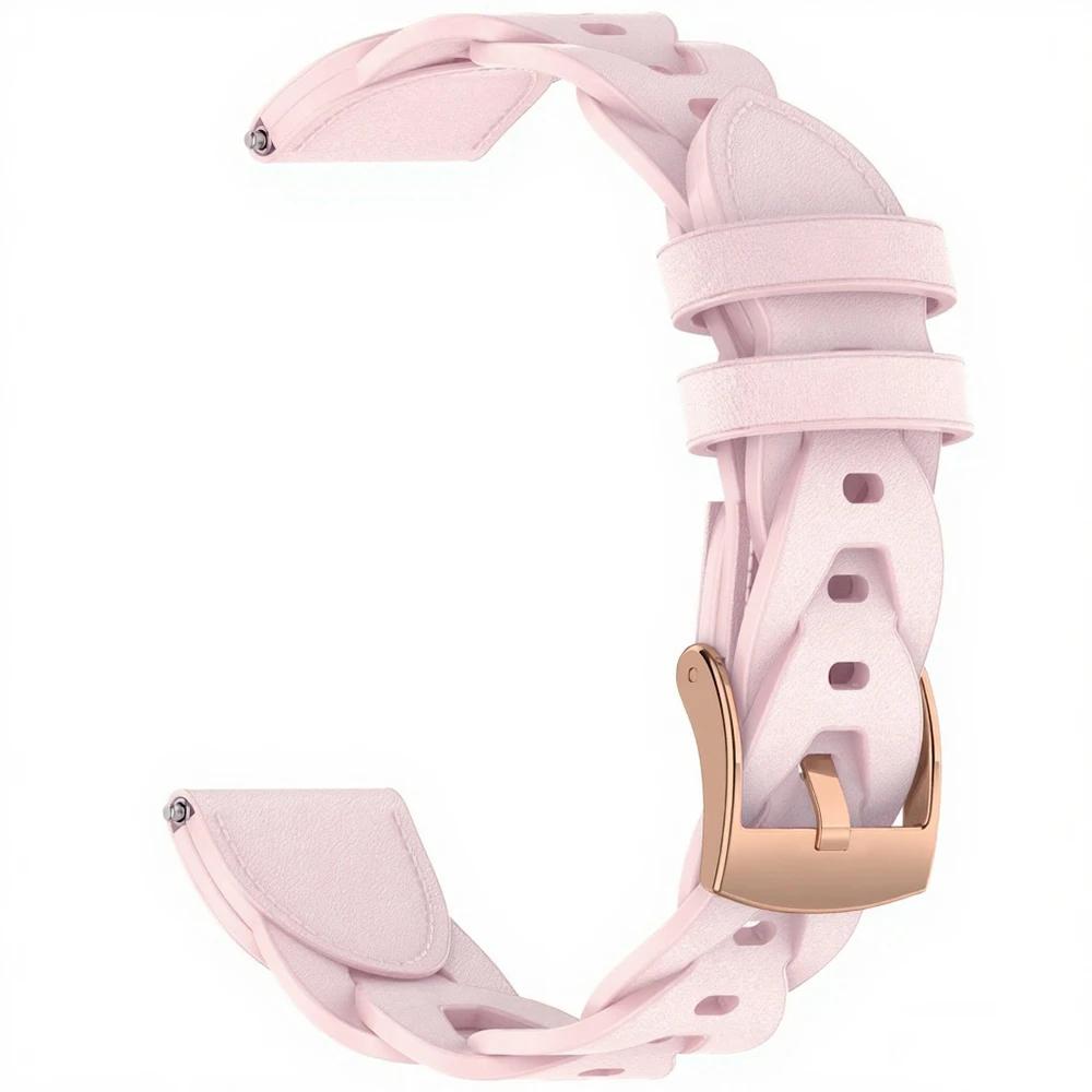 18mmWatch Strap For Huawei Watch 5 42mm / GT 5 4 41mm Artificial Leather For Garmin Venu 3s/2s Vivoactive 4s Women Wristband