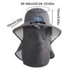 Solar Power Fisherman Hat With 3 Speed Fan Rechargeable Battery Face Neck Cover Sunproof Hat For Hiking Fishing