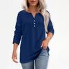 T-skjorte for kvinner T-skjorte med knapp 3/4 ermer Daglig helgmote Basic V-hals vanlig topp