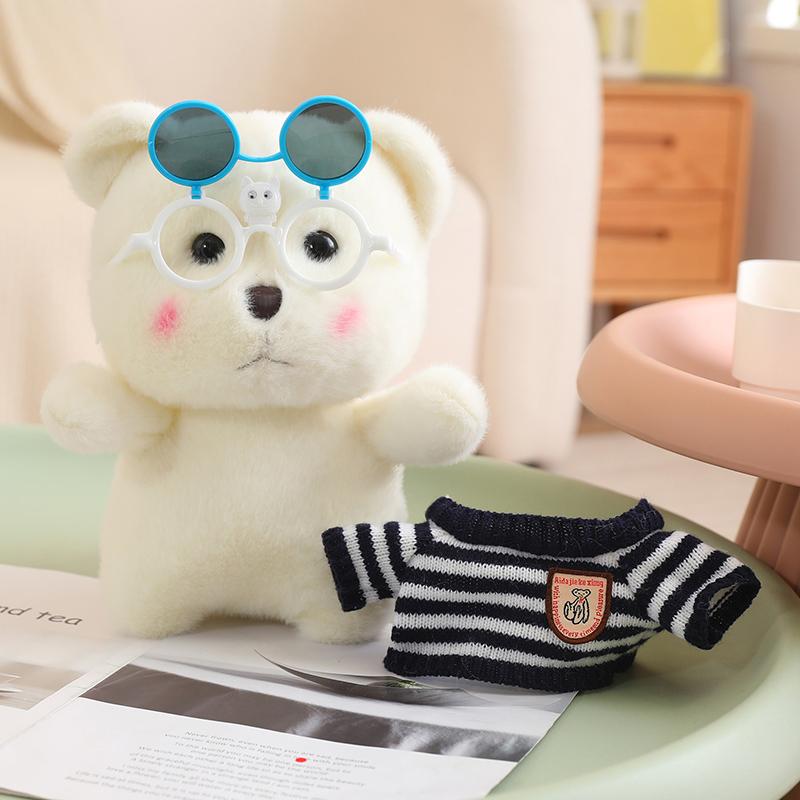 1Pc 30Cm Kawaii Teddy Bear With Clothes Glasses Plush Toys Stuffed Soft Animal Bear With Accessories Dolls Lovely Valentine Gift