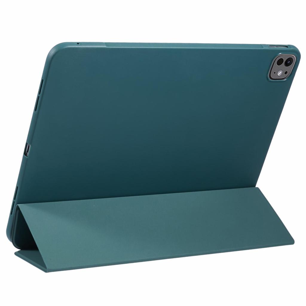 For iPad Pro 13 (2024) Case PU Leather Tri-Fold Stand Tablet Cover Auto Wake/Sleep