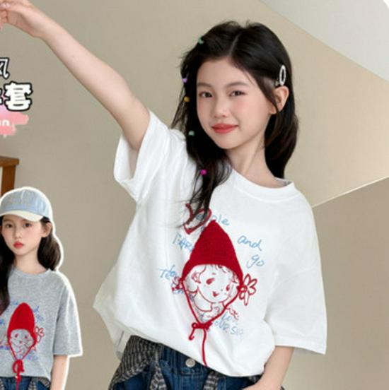 Girls Korean Style Summer T-shirt & Shorts Set - 2026 Casual Short Sleeve Outfit 140 cm