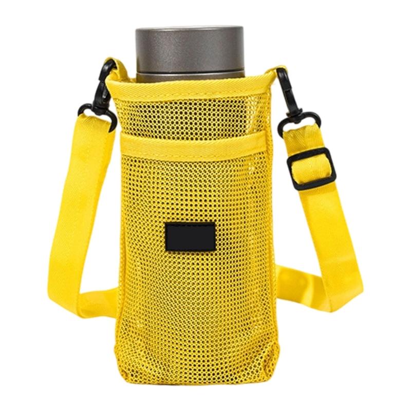 Meshes Water Bottle Holder Sleeve Water Bottle Carriers Bag for Clear Hydrations Monitoring Zippers Access Oxford Fabric