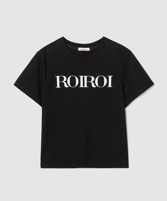ROIROI Dot Lettering Short Sleeve T-Shirt - Black