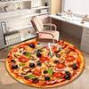 1Pc Food Theme Printed Circular Carpet, Home Door Mat, Outdoor Travel Protection Carpet A6