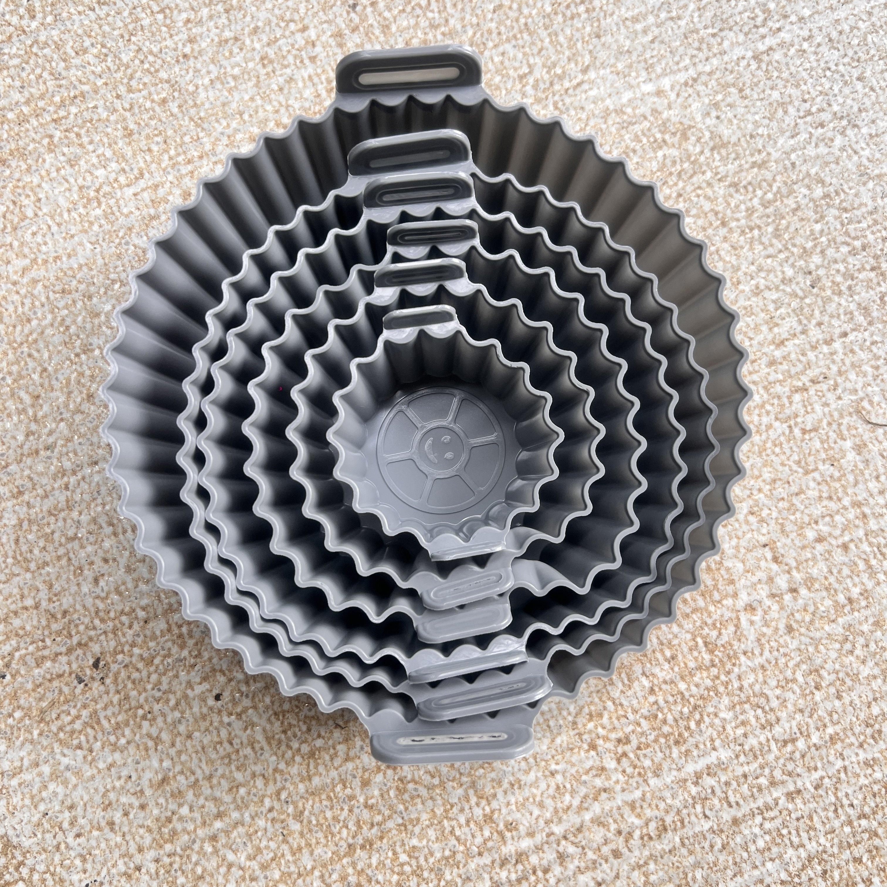 

6 шт. Коврики для аэрофритюрницы - 450°F Силиконовые Антипригарные Двухтекстурные Можно мыть в посудомоечной машине Для хрустящей/паровой готовки