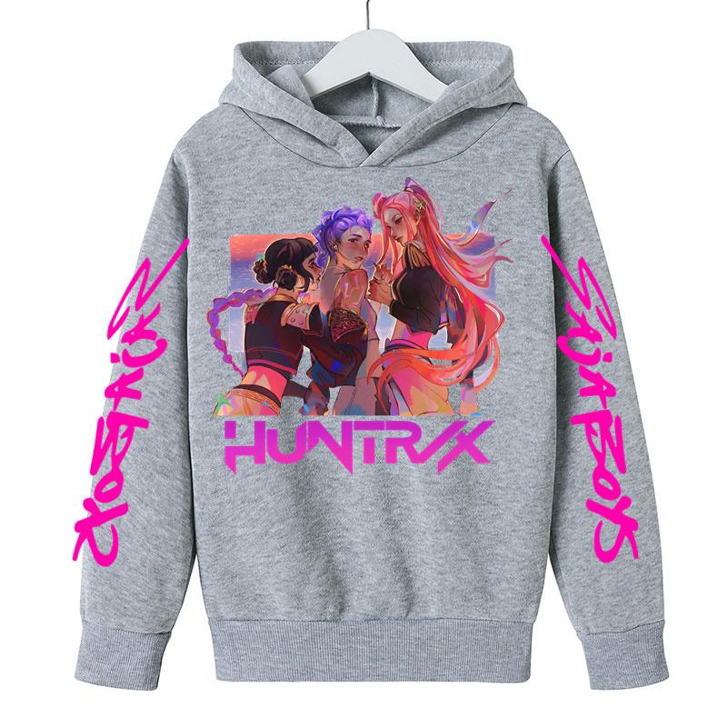 KPop Demon Hunter Rumi Derpy Cartoon Girls Boy Hooded Sweatshirt Warm Children's Wave Fashion Casual Tops Casual Girls Clothing