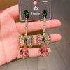 S925 Silver Needle Rhinestone Tassel Earrings - Exquisite Long Claw Chain with Colored Diamonds, European & American Style