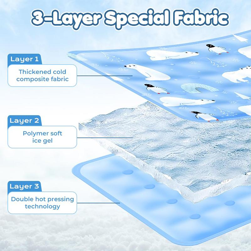2025 New Cat Cooling Mat Washable Portable Pet Cool Pad Summer Ice Cool Comfort Water Sensor Mats Suitable For All Of Pet