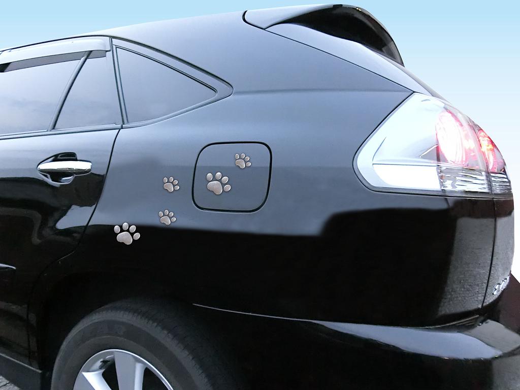 Basic Standard 3D 3D Car Emblem Sticker Custom Decoration Character Cute Cat Paw Silver