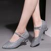 Tênis de Salão Sapatos de Dança Latina para Interior/Exterior Feminino Sola Macia Sapatos de Dança Dedos Fechados para Dança Moderna Jazz Tango
