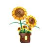 Flower Bouquet Rose Phalaenopsis Lily Sunflower Potted Plant Assembling Brick Model Kids Toys Home Decoration Collection Gift