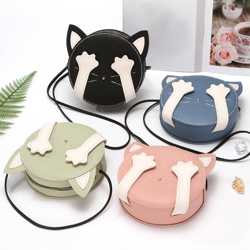 DIY Shoulder Bag Making Kit Hand Woven Bag Pre Cut Leather Sewing Leathercrafts Cat Shaped Full Tools For Beginners