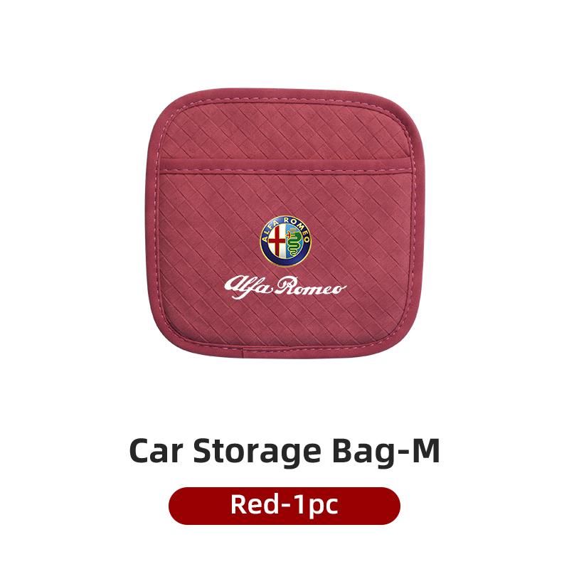 TKJLP1 Plaid Self-Adhesive Storage Hanging Bag For Alfa Romeo Giulietta 159 147 156 166 Mito Giulia GT Stelvio Tonale