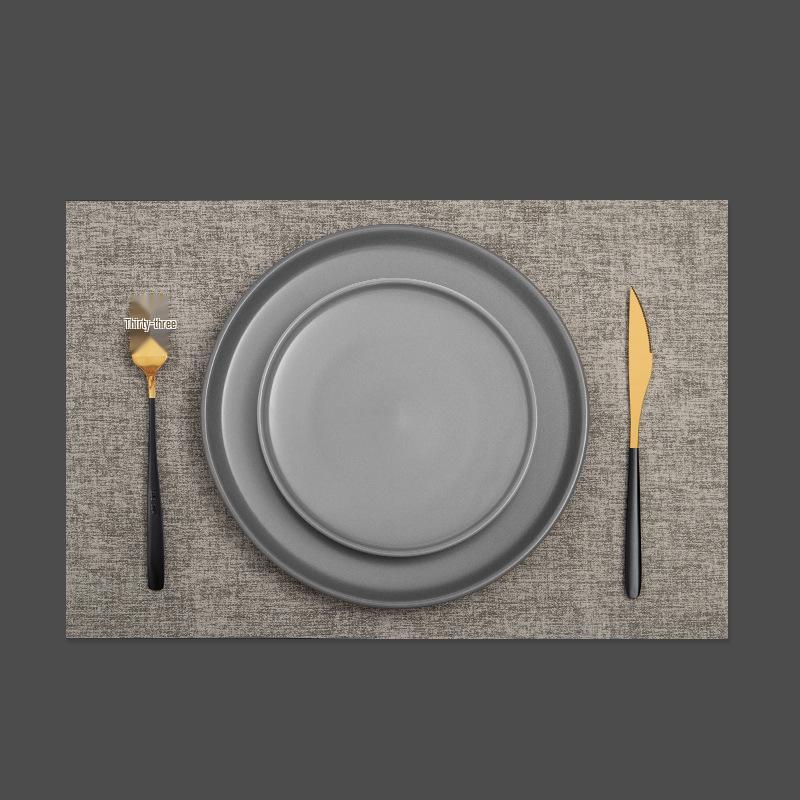 Nordic-Style Double-Sided Waterproof PVC Table Mat: Heat-Resistant, Oil-Proof, Wash-Free, Fabric Texture Dining Tablecloth