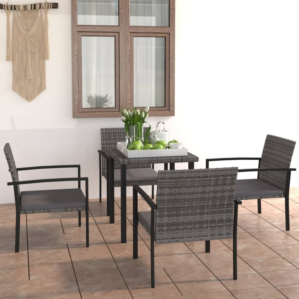 Ensemble à manger de jardin 5 pcs Résine tressée