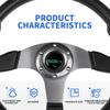 Lightweight Aluminum Suede Steering Wheel with Horn Button (Gray)