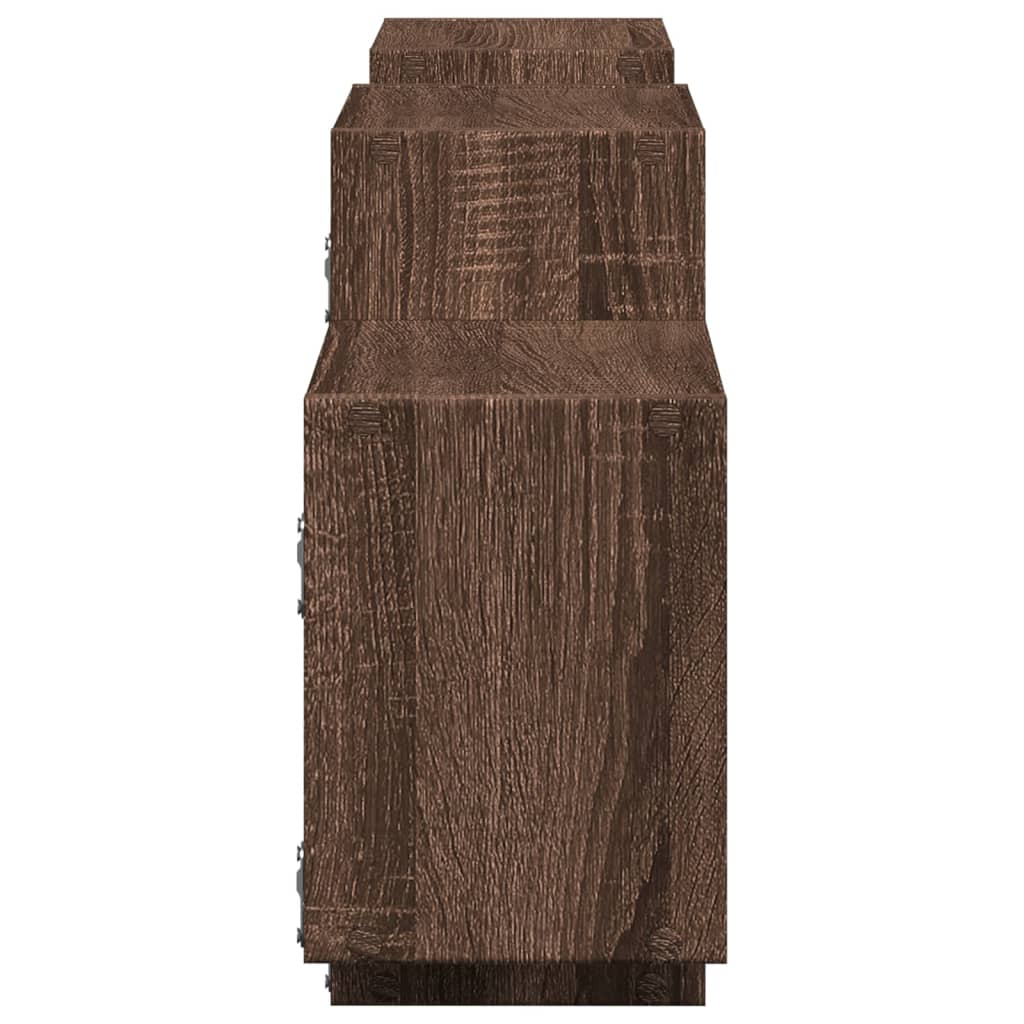 Wall Shelf Brown Oak Look 129 x 18 x 42 cm Engineered Wood