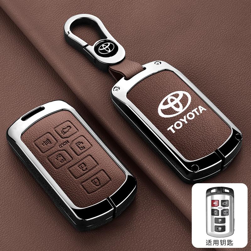 Alloy Leather Car Smart Remote Key Case Cover Bag For Toyota Sienna Se Tacom 2015 2016 2017 2018 2019 2020 Keychain Accessories
