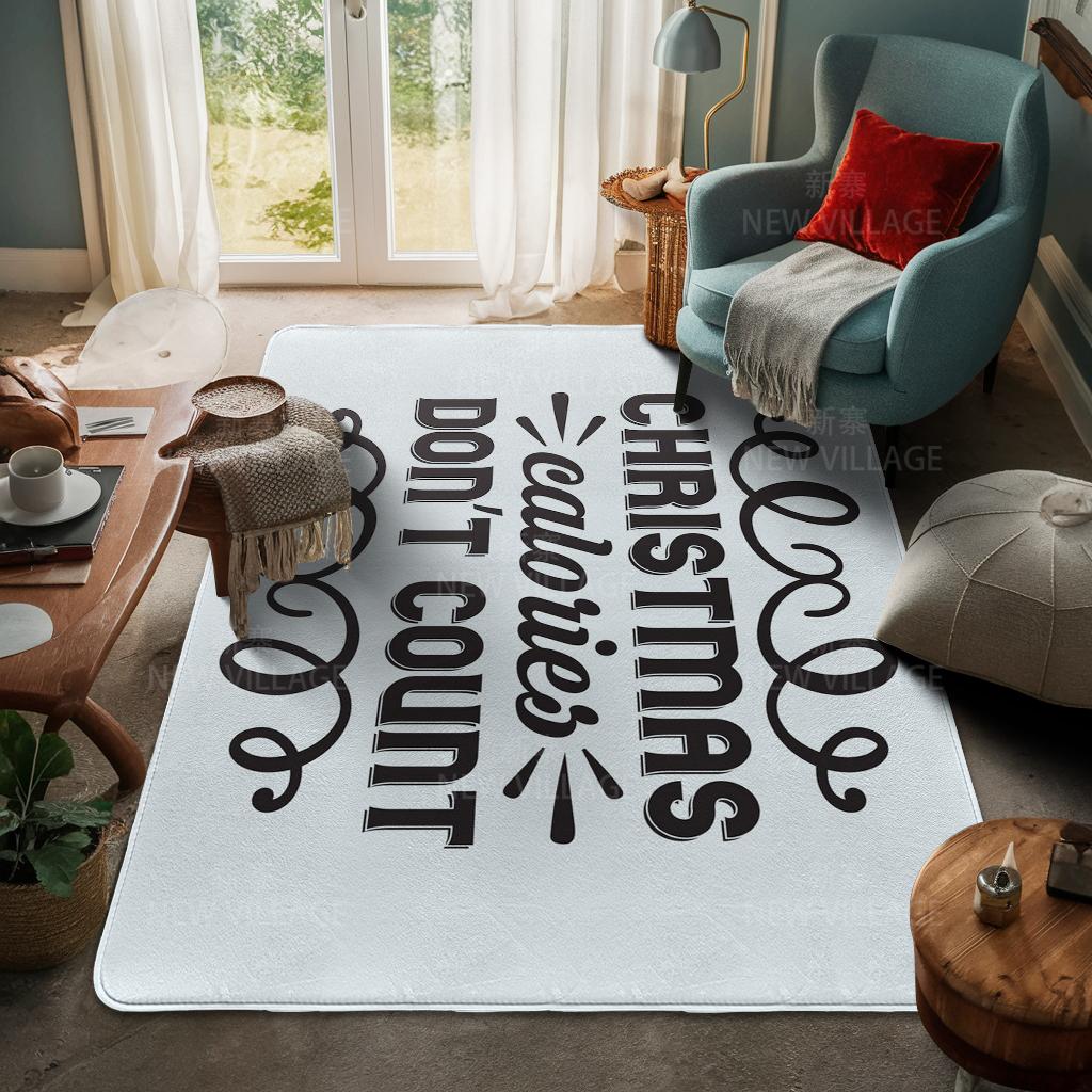 House Entrance Carpet Home Door Mat Living Room Bath Foot Bathroom Non-slip Water Absorption Rugs Bath Merry Christmas Winter