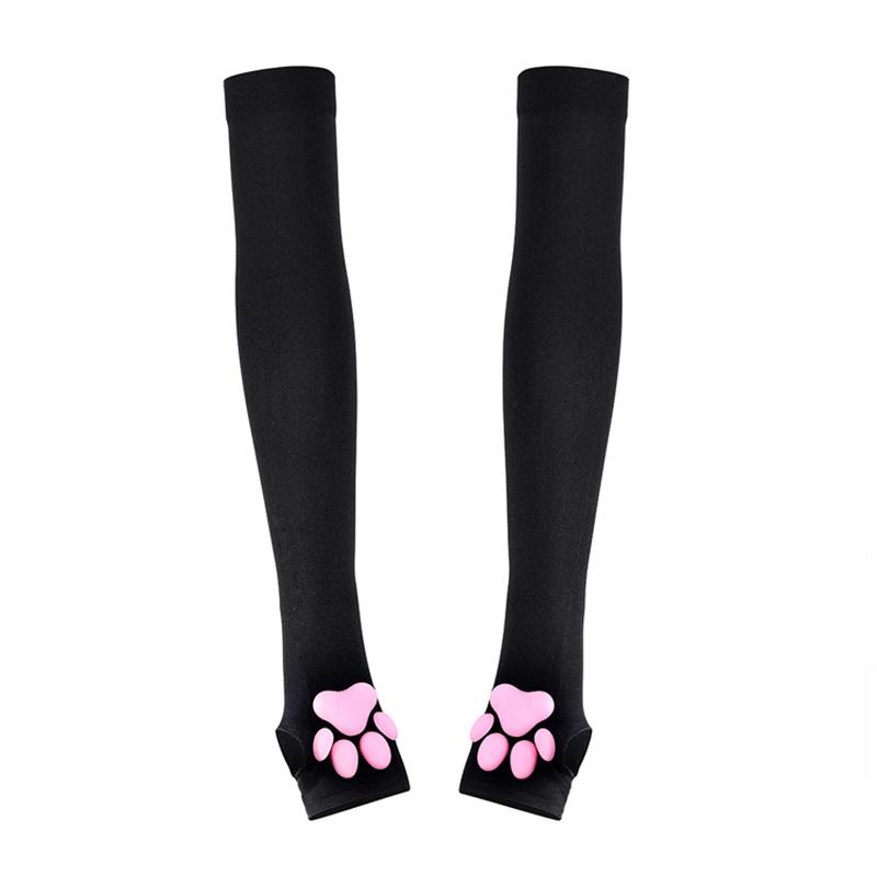 1Pair Cat Claw Sun Protection Sleeves Women Girls Cute Fingerless Cat Paw Pawpads Gloves Lolita Cosplay Halloween Party Mittens
