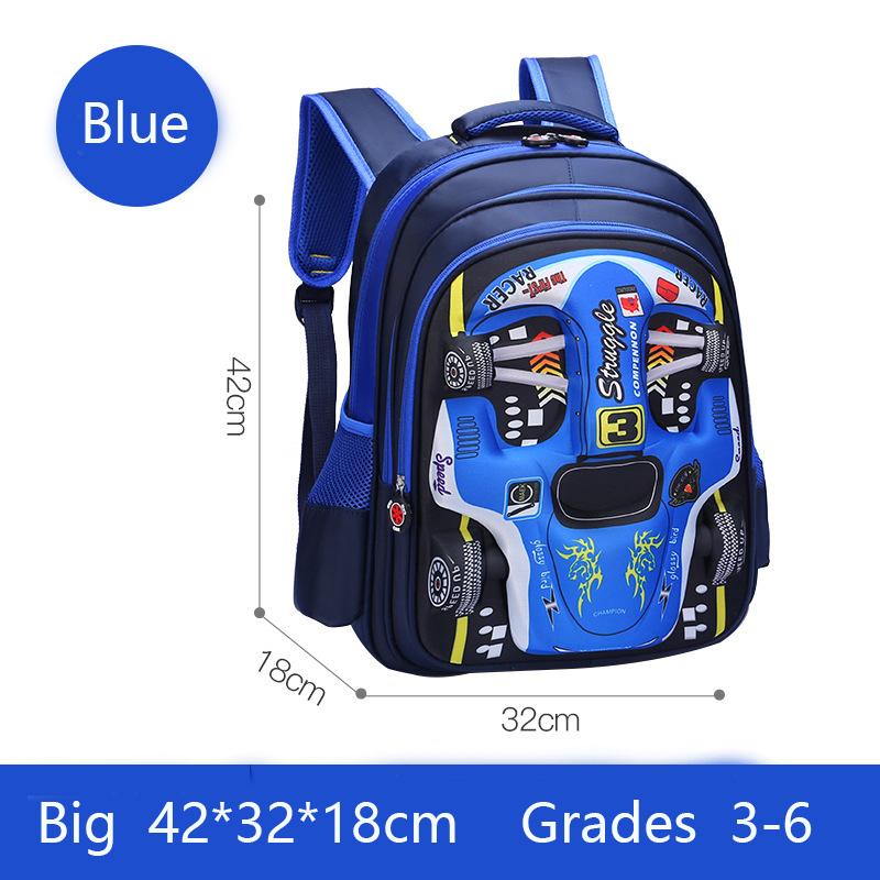 Gepersonaliseerde 3D Auto Kinderrugzak voor Jongen Leuke Cartoon Basisschooltas Kinder Boekentas Jongen Stijlvolle Rugzak Duurzaam Waterdicht