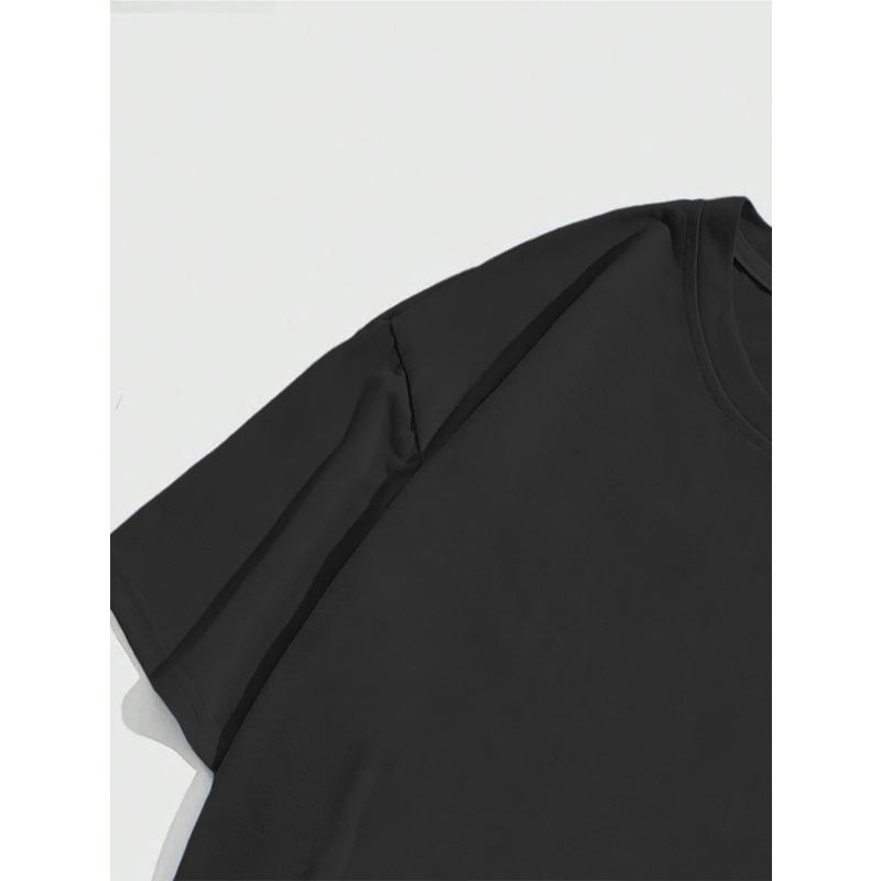 Womens Black Floral Heart Print Tee White Daisy Leaf Design Round Neck Short Sleeve Soft Breathable Casual Party Picnic Machine Washable Botanical Top