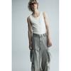 H M sliM Fit Ribbed Sleeveless Top wHite