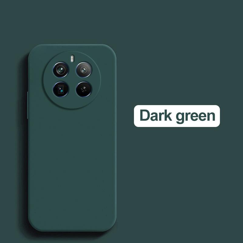 

Чохол для Realme 12 Pro Plus, квадратний рідкий силіконовий чохол для телефону Realme 12, Realme 12 Pro+ Pro Plus, ударостійкий м який чохол For Realme12Pro темно-зелений колір