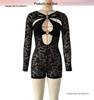 Chic Lace Hollow-Out Slim-Fit Jumpsuit with Long Sleeves