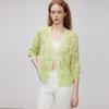 ELLE Hollow Design Cardigan Knitwear Women Tops Light-Green L8SZK165