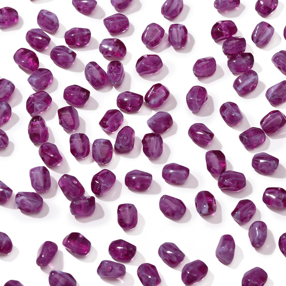 20pcs Colored Acrylic Imitation Stone Beads Irregular Shaped Spacer Beads for DIY Necklace Bracelet Jewelry Making Supplies