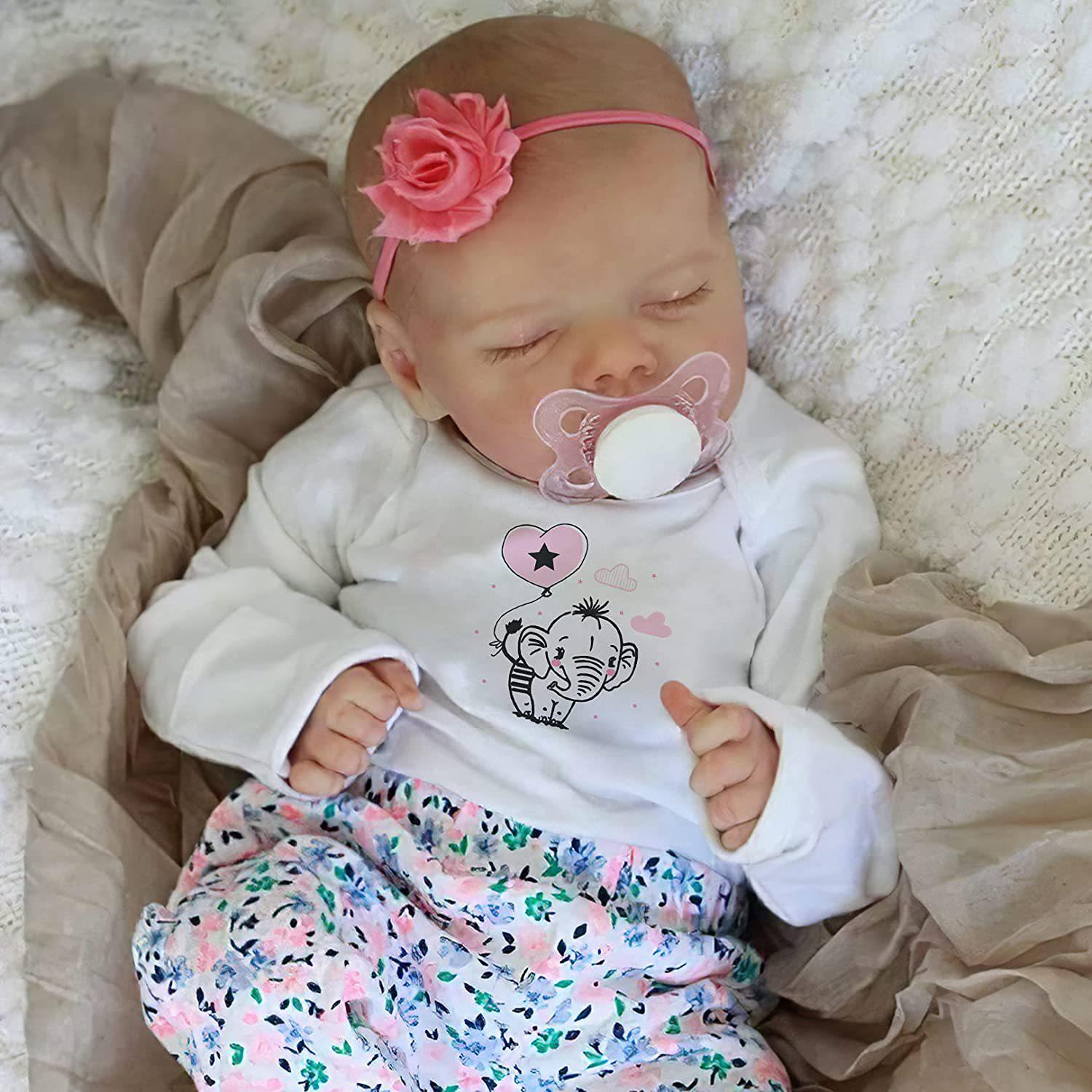 

18 TWINA Hand-Painted Reborn Baby Doll with Visible Veins Cloth Body Doll