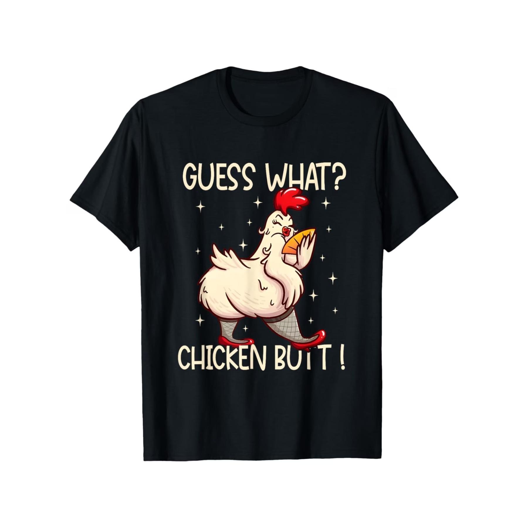 

Can You Believe It Chicken Behind! A Funny and Clever Meme T-Shirt XXL