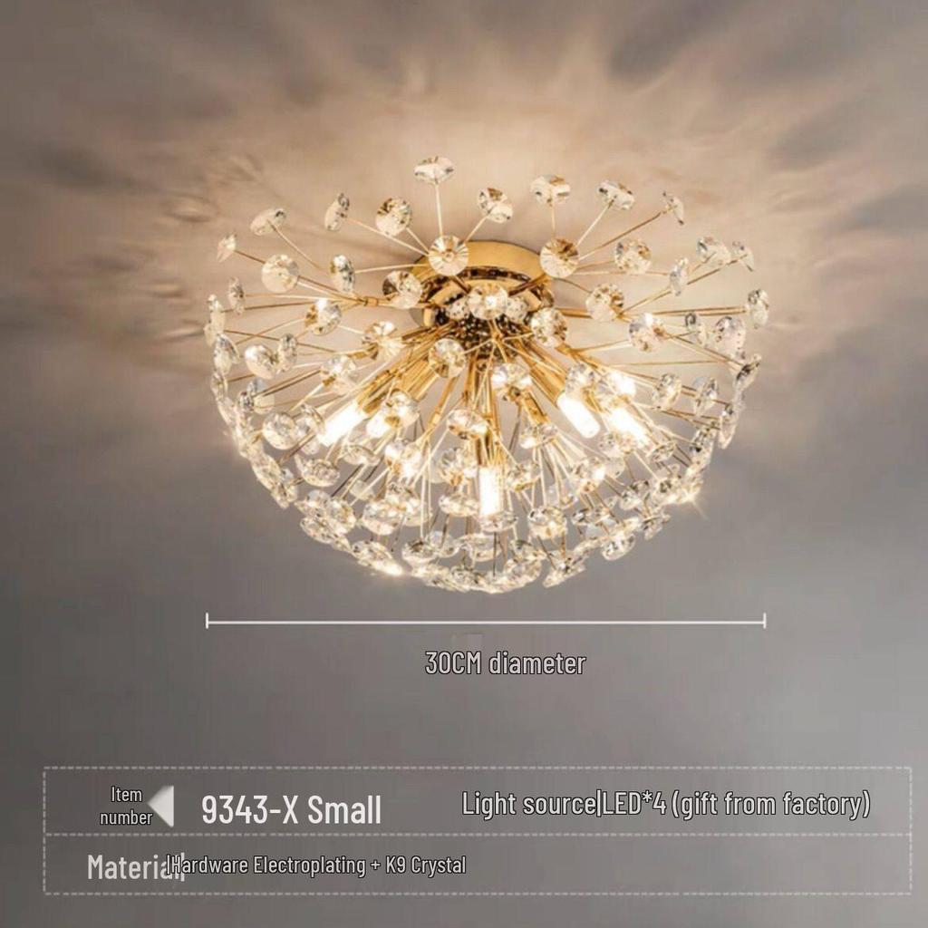 Nordic Dandelion Crystal Pendant Light for Living Room, Bedroom & Bar - Luxurious Creative Style Lighting