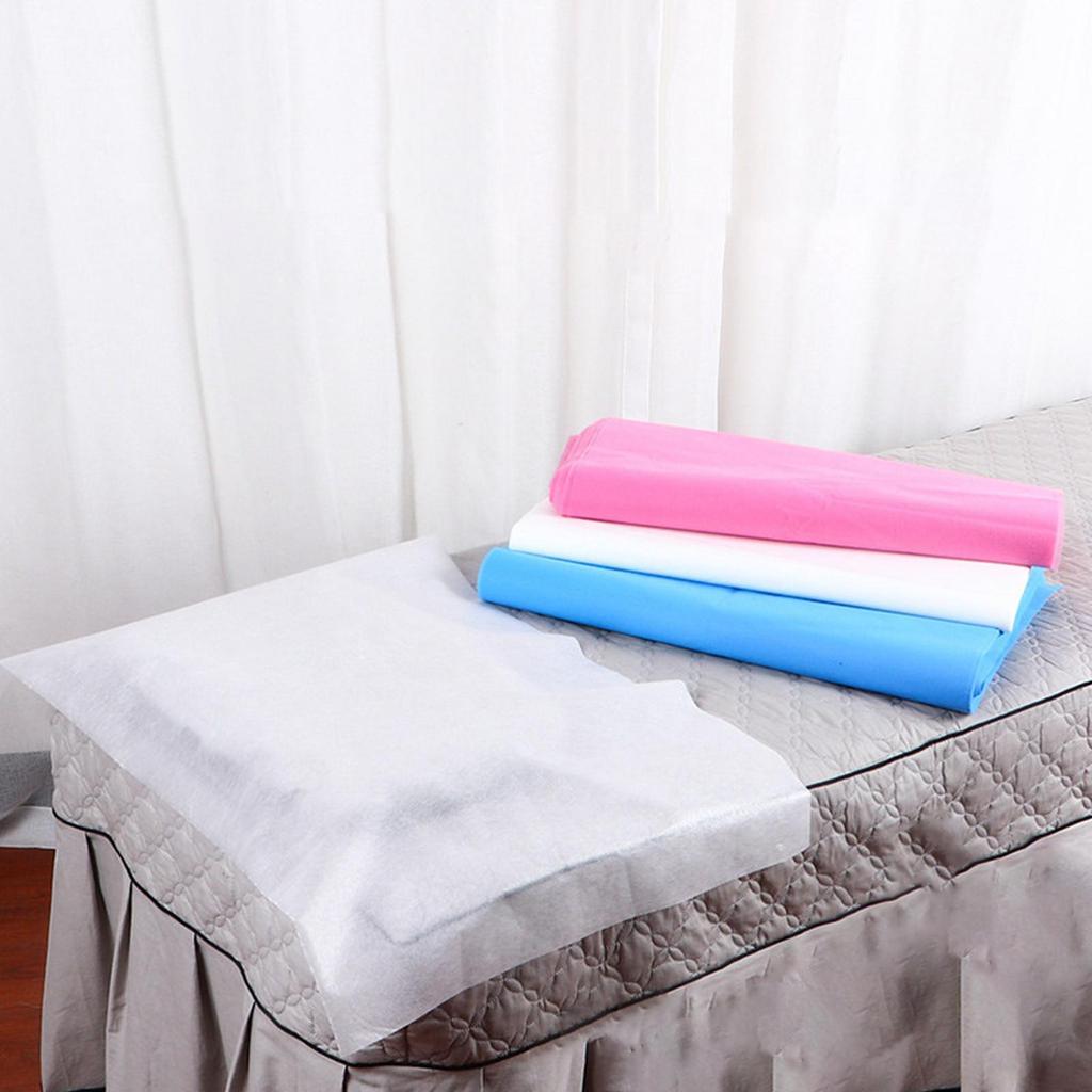 100x Disposable Bed Sheet, Non Woven Fabric, Breathable Cover, Headrest Covers, for Business