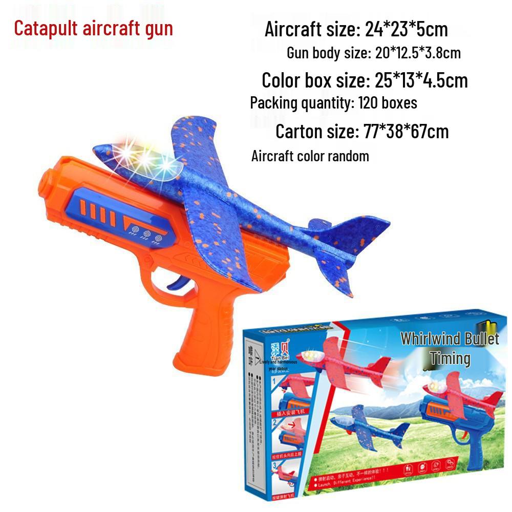 Luminous Foam Ejection Airplane Gun Toy for Kids - Outdoor Gliding Boomerang Model