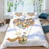 Hot Air Balloon Duvet Cover Set Romantic Balloon Bedding Set Extreme Sports Games Comforter Cover Romantic Trip Twin Quilt Cover