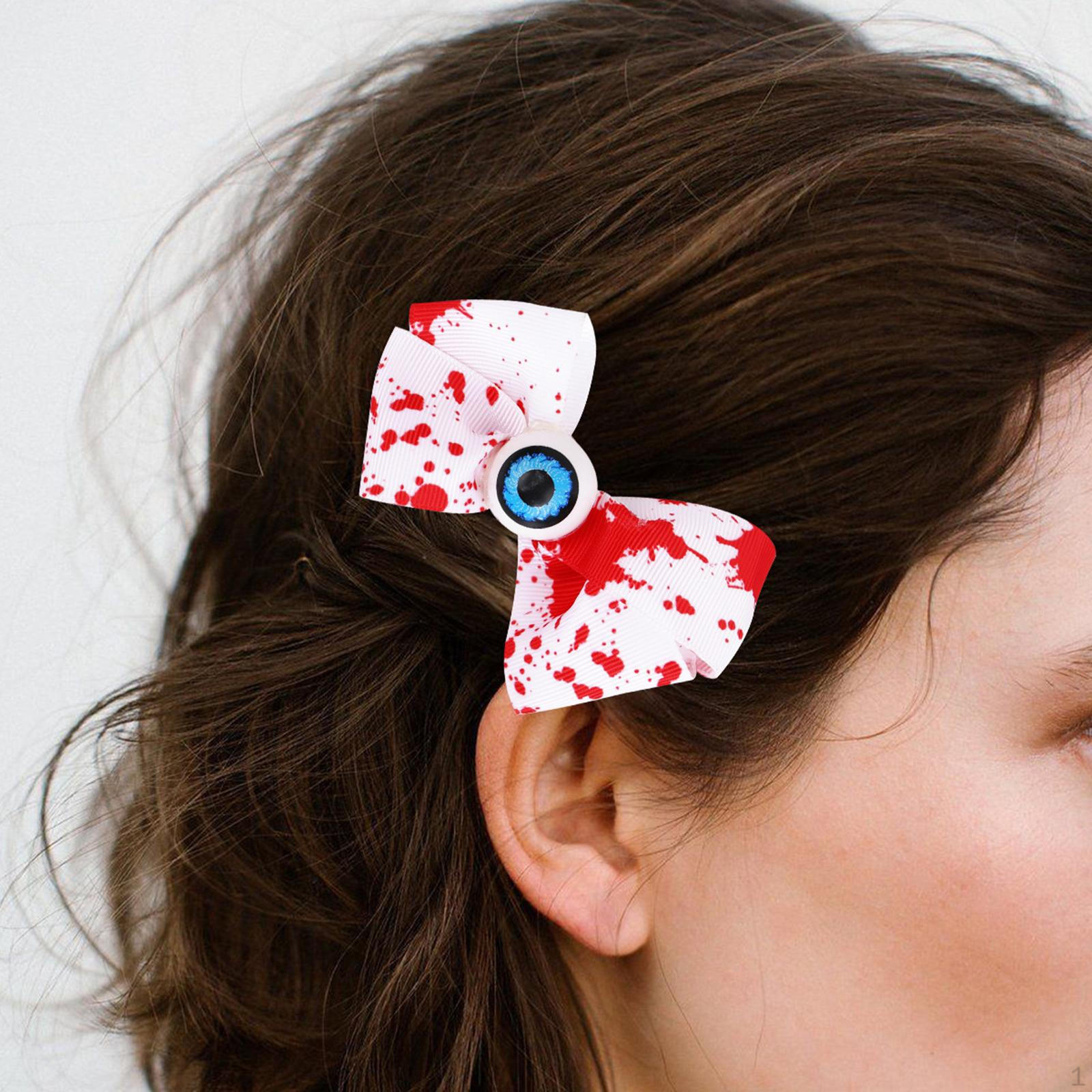 

Eyeball Hair Bow Clip Slide Fun Spooky Headwear Headpiece Barrette for Adults Children