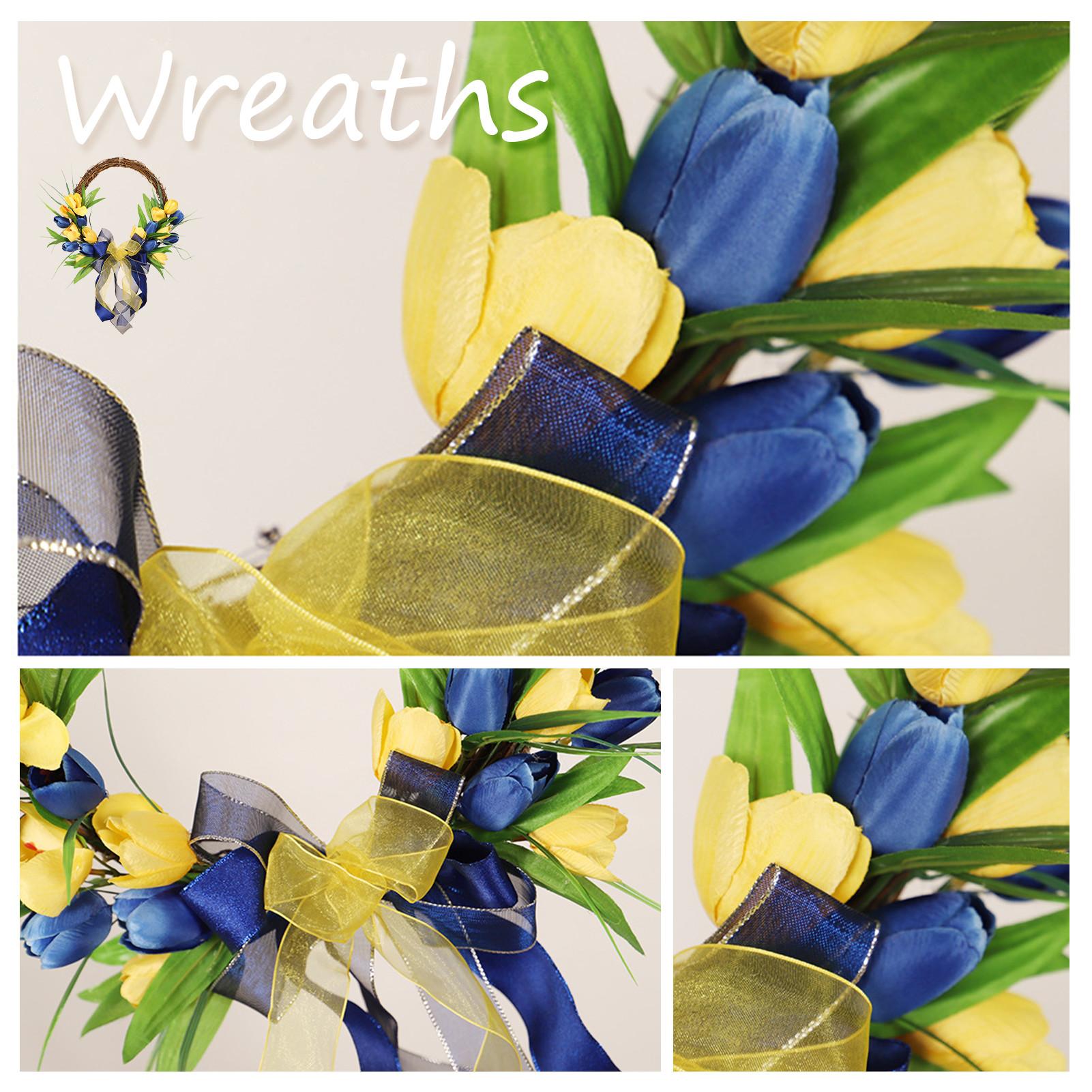 

Tulip Spring Wreath For Front Door Summer Wreath For Front Door Yellow & Blue Artificial Flowers Summer Wreath Farmhouse Decor CZECH REPUBLIC