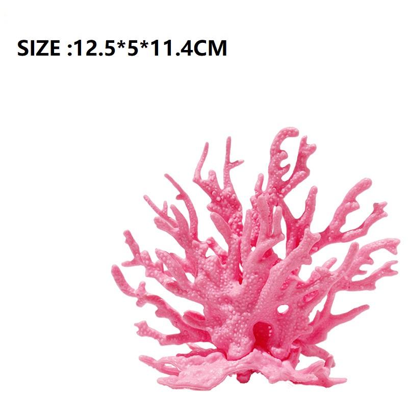 Fake Coral Aquarium Decoration for Aquarium Coral Water Plant Resin Fish Tank Aquascape Simulation ZSP06 розовый